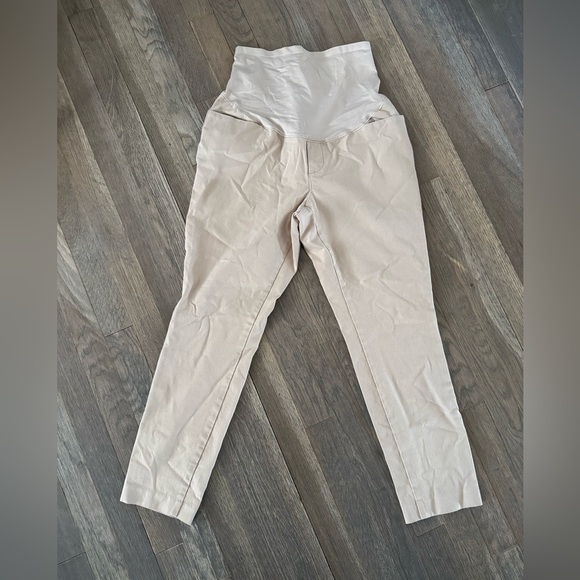 Old Navy Cream Maternity Pants size 10 - Picture 1 of 6